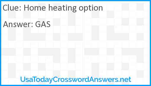 Home heating option Answer