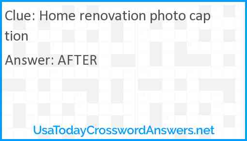 Home renovation photo caption Answer