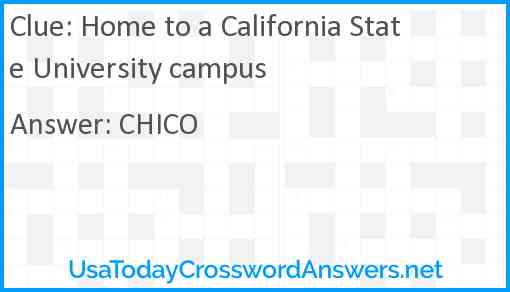 Home to a California State University campus Answer
