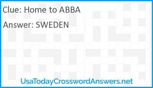 Home to ABBA Answer