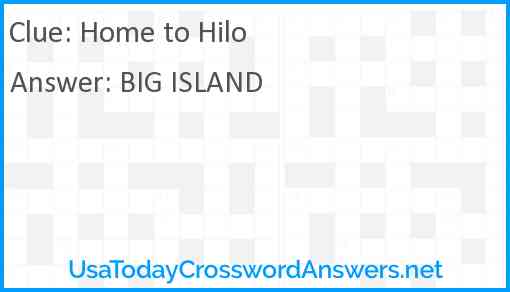 Home to Hilo Answer