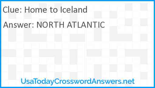 Home to Iceland Answer
