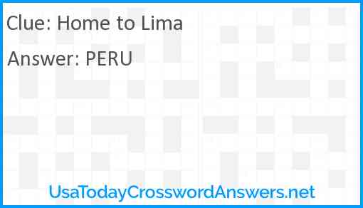 Home to Lima Answer