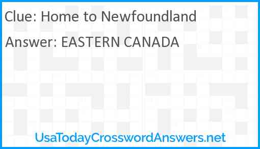 Home to Newfoundland Answer