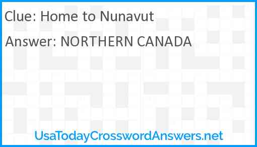 Home to Nunavut Answer
