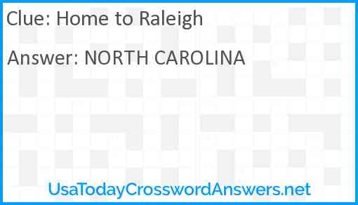 Home to Raleigh Answer