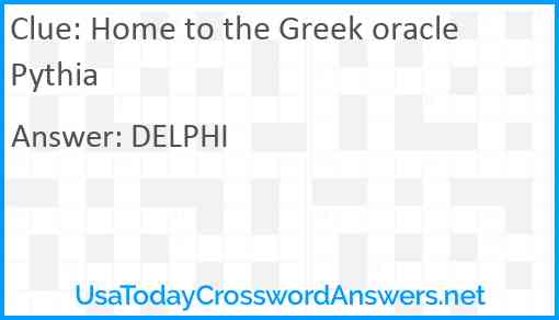 Home to the Greek oracle Pythia Answer