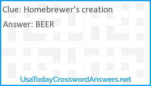 Homebrewer's creation Answer