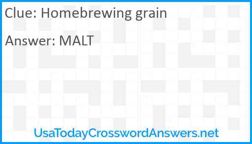 Homebrewing grain Answer