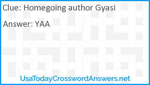 Homegoing author Gyasi Answer