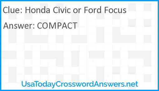 Honda Civic or Ford Focus Answer