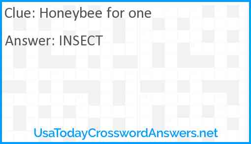 Honeybee for one Answer