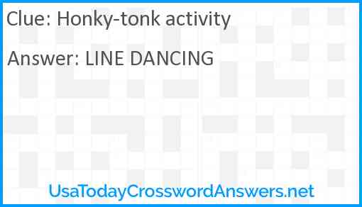 Honky-tonk activity Answer
