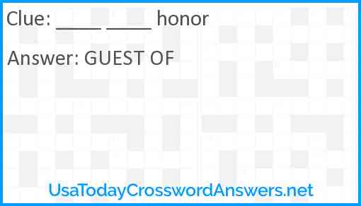 ____ ____ honor Answer