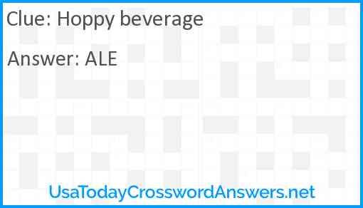Hoppy beverage Answer
