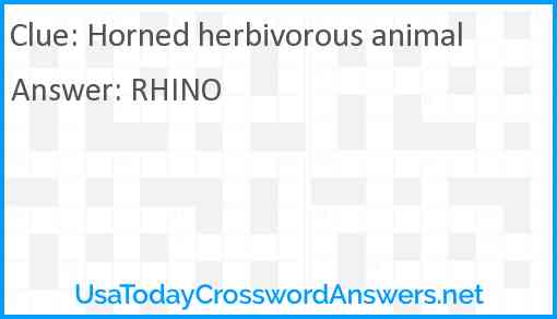 Horned herbivorous animal Answer