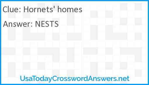 Hornets' homes Answer