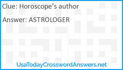 Horoscope's author Answer