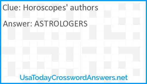 Horoscopes' authors Answer