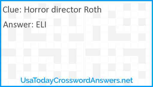 Horror director Roth Answer