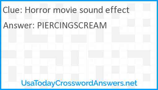 Horror movie sound effect Answer