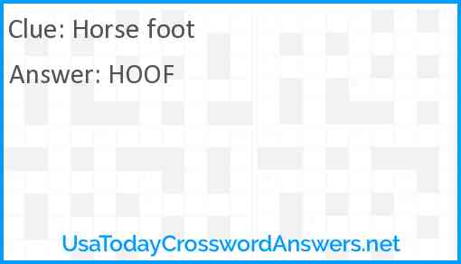 Horse foot Answer
