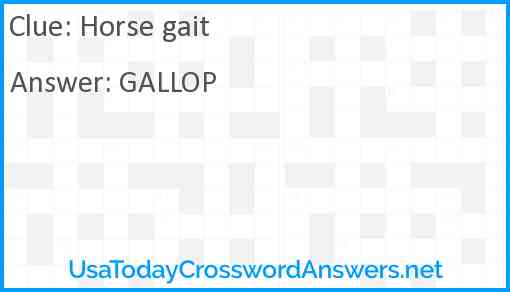 Horse gait Answer
