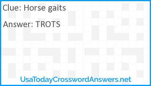 Horse gaits Answer
