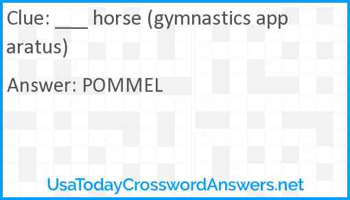 ___ horse (gymnastics apparatus) Answer