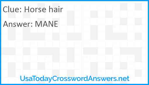 Horse hair Answer