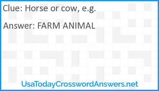 Horse or cow, e.g. Answer