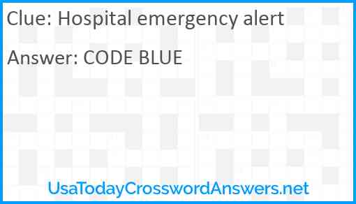 Hospital emergency alert Answer