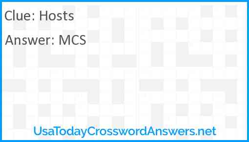 Hosts crossword clue UsaTodayCrosswordAnswers net