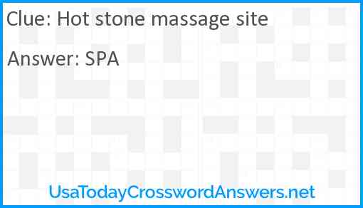 Hot stone massage site Answer