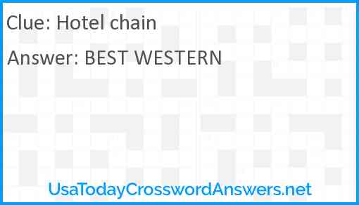 Hotel chain Answer