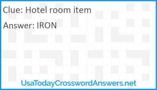 Hotel room item Answer