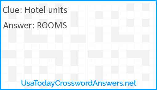 Hotel units Answer