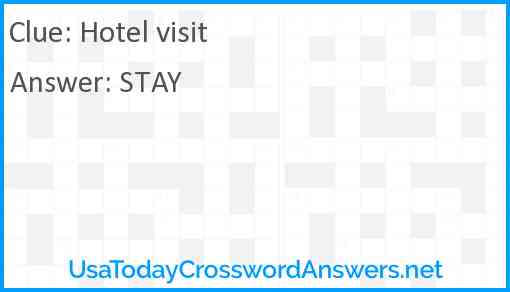 Hotel visit Answer