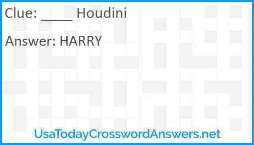 ____ Houdini Answer