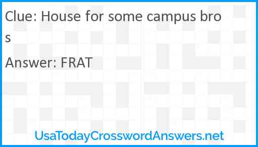 House for some campus bros Answer