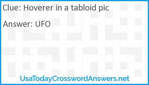 Hoverer in a tabloid pic Answer
