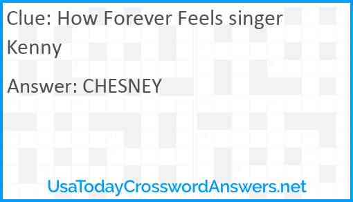 How Forever Feels singer Kenny Answer