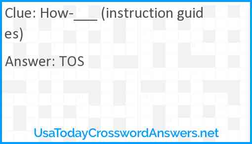 How-___ (instruction guides) Answer