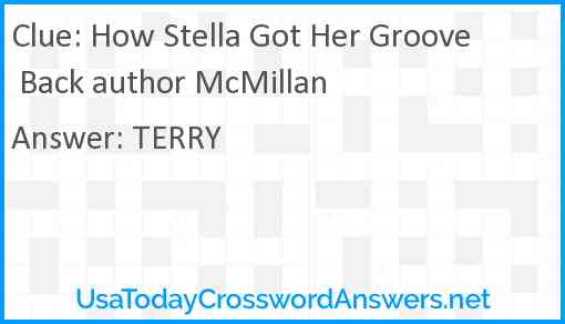 How Stella Got Her Groove Back author McMillan Answer
