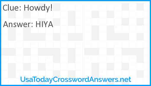 Howdy! Answer