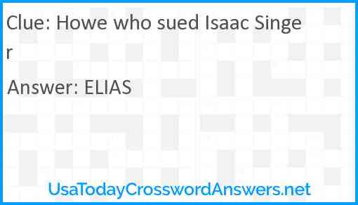Howe who sued Isaac Singer Answer