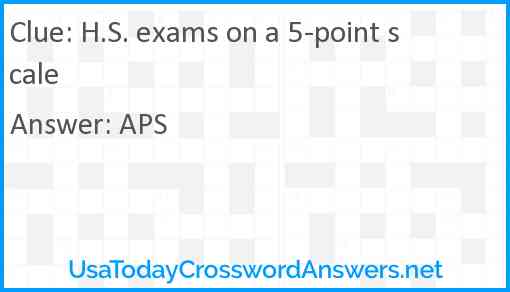 H.S. exams on a 5-point scale Answer