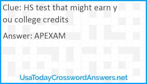 HS test that might earn you college credits Answer