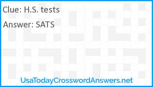H.S. tests Answer