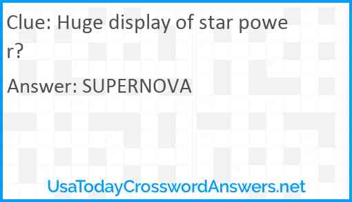 Huge display of star power? Answer